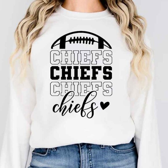 Julia A Tops - Sweatshirt Stacked Chiefs Sweatshirt Chiefs Mascot Sweatshirt Chiefs 05